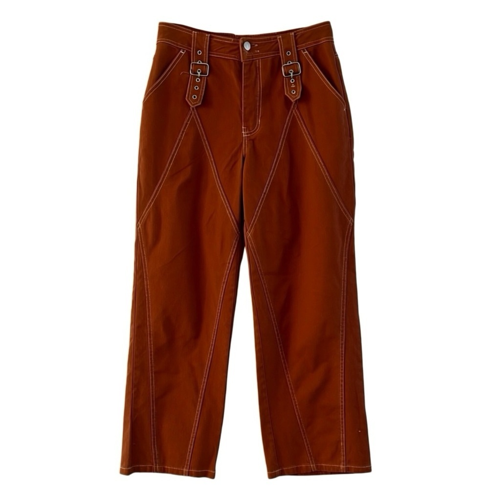 Cali 1850 Rust Wide-Leg Trousers - Picture 2 of 5
